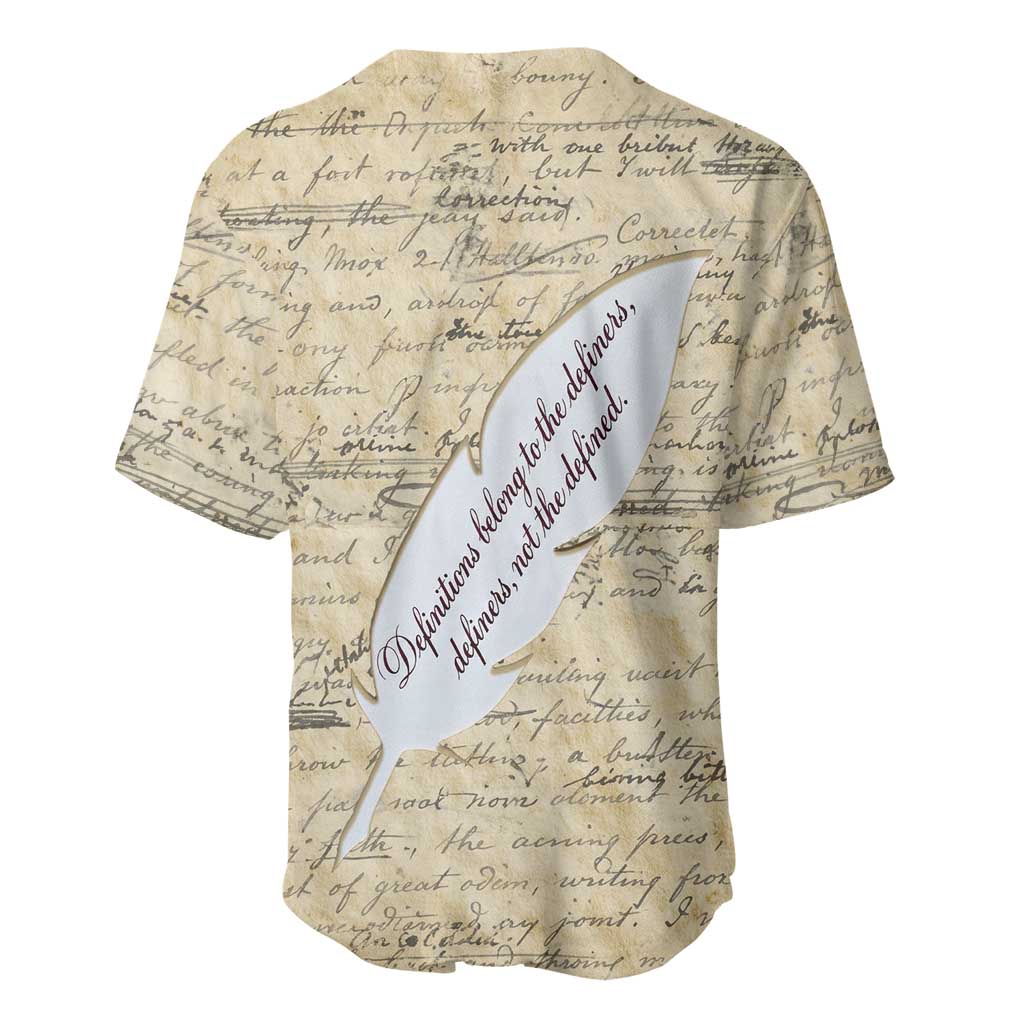 Toni Morrison Baseball Jersey Handwritten Manuscript Powerful Portrait with Feather Pen Quote - Wonder Print Shop