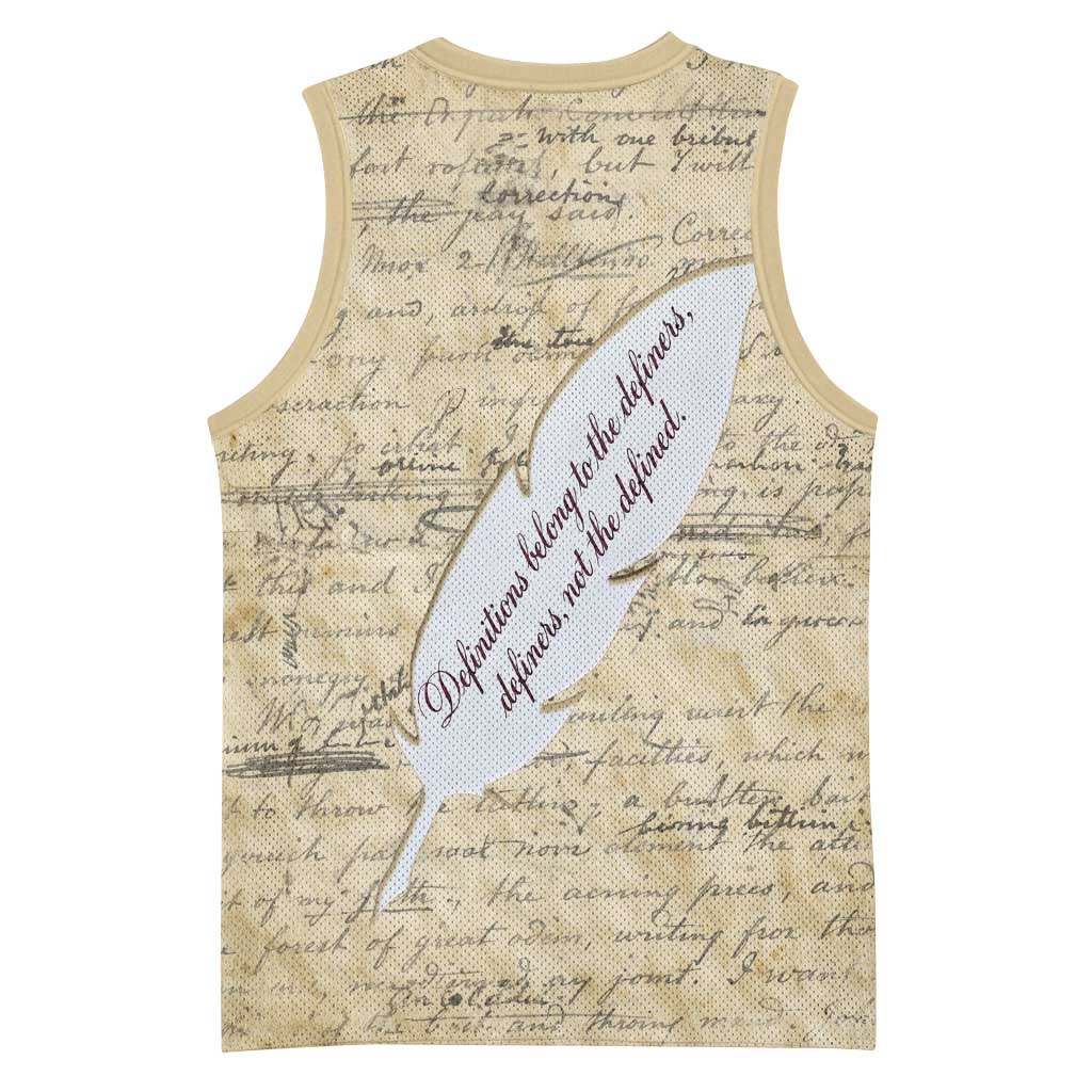 Toni Morrison Basketball Jersey Handwritten Manuscript Powerful Portrait with Feather Pen Quote - Wonder Print Shop
