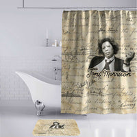 Toni Morrison Bathroom Set Handwritten Manuscript Powerful Portrait with Feather Pen Quote - Wonder Print Shop
