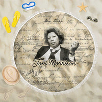 Toni Morrison Beach Blanket Handwritten Manuscript Powerful Portrait with Feather Pen Quote - Wonder Print Shop