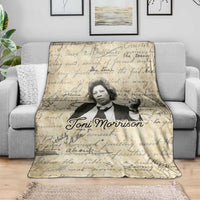 Toni Morrison Blanket Handwritten Manuscript Powerful Portrait with Feather Pen Quote - Wonder Print Shop