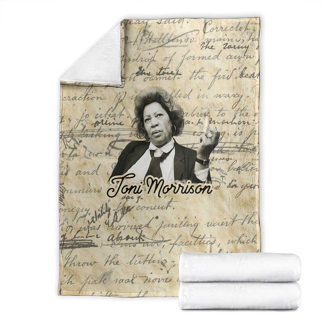 Toni Morrison Blanket Handwritten Manuscript Powerful Portrait with Feather Pen Quote - Wonder Print Shop