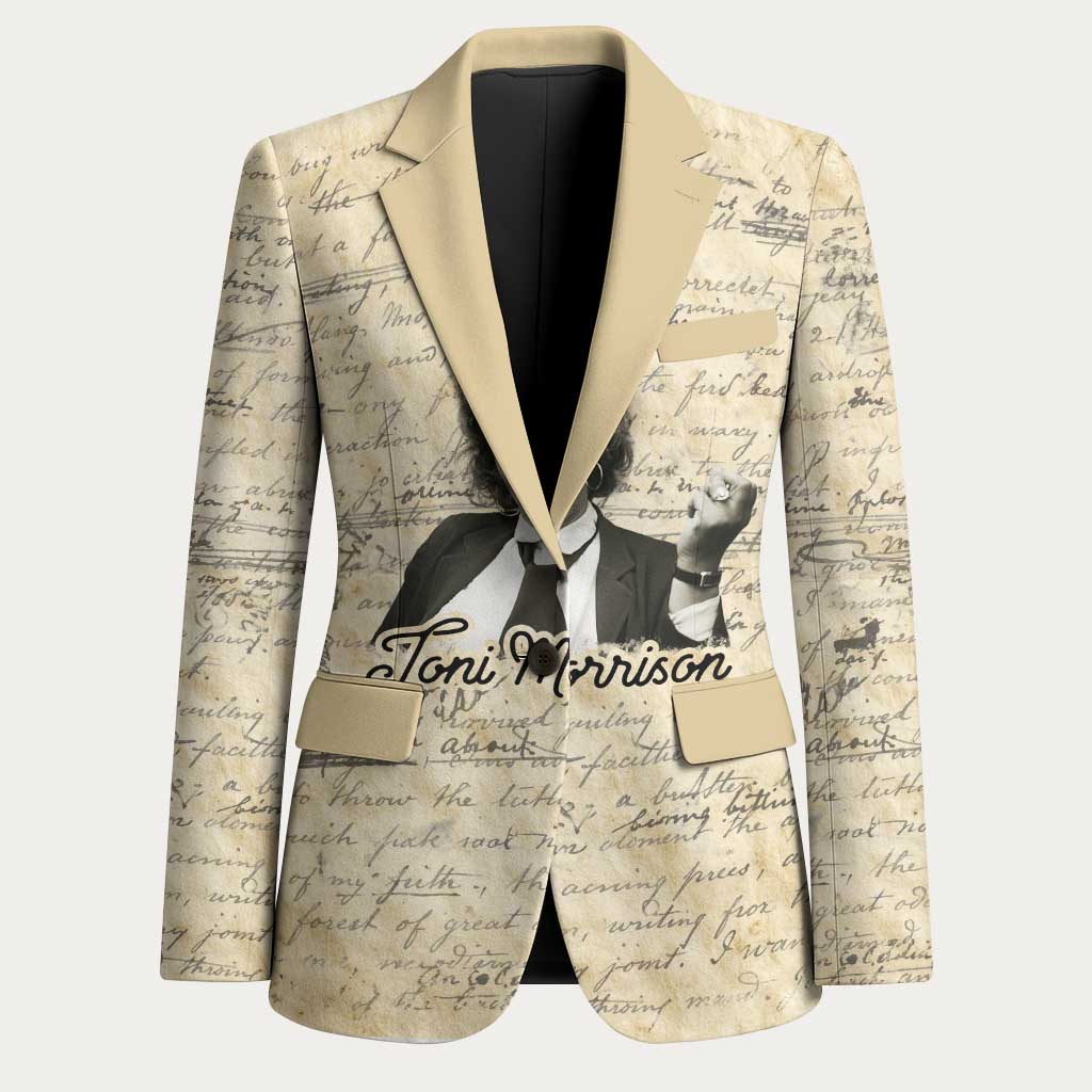 Toni Morrison Blazer Handwritten Manuscript Powerful Portrait with Feather Pen Quote - Wonder Print Shop