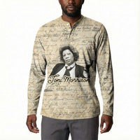 Toni Morrison Button Sweatshirt Handwritten Manuscript Powerful Portrait with Feather Pen Quote