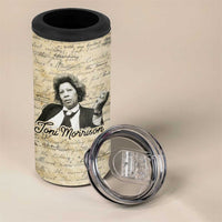 Toni Morrison 4 in 1 Can Cooler Tumbler Handwritten Manuscript Powerful Portrait with Feather Pen Quote - Wonder Print Shop