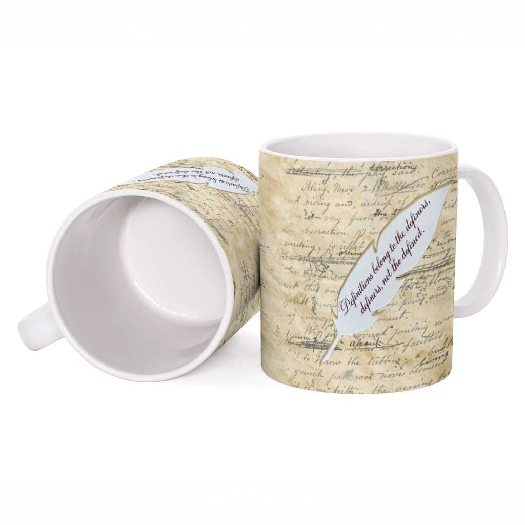 Toni Morrison Ceramic Mug Handwritten Manuscript Powerful Portrait with Feather Pen Quote - Wonder Print Shop