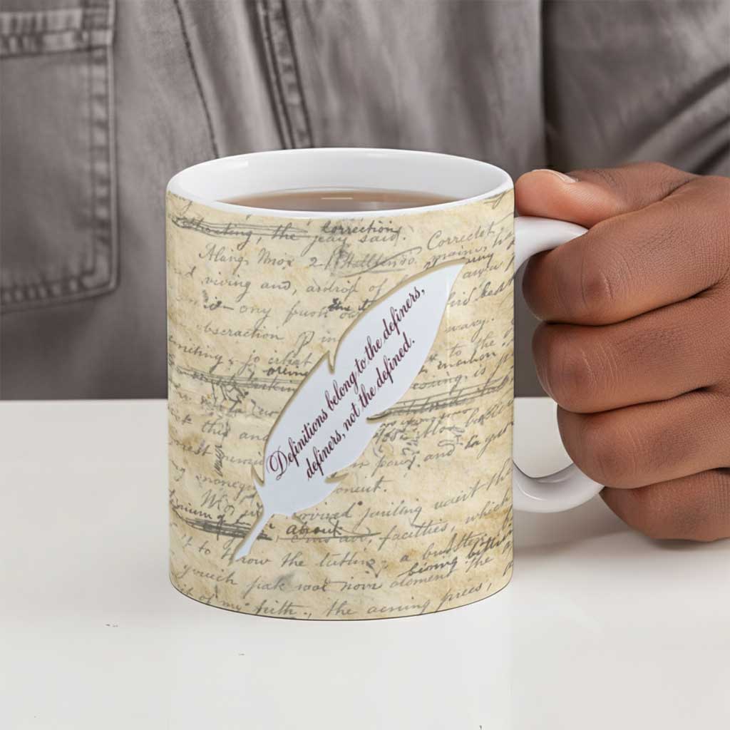 Toni Morrison Ceramic Mug Handwritten Manuscript Powerful Portrait with Feather Pen Quote - Wonder Print Shop