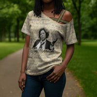Toni Morrison Cross Shoulder Shirt Handwritten Manuscript Powerful Portrait with Feather Pen Quote - Wonder Print Shop