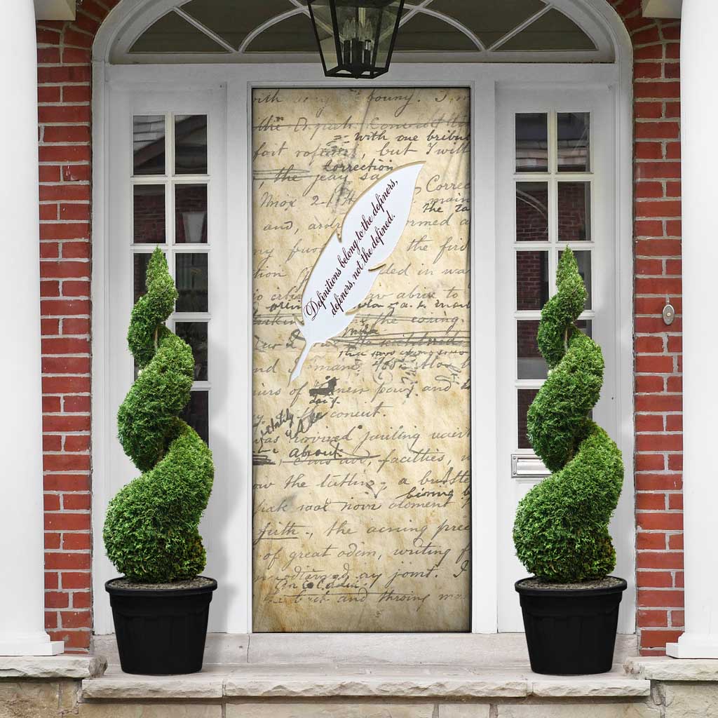 Toni Morrison Door Cover Handwritten Manuscript Powerful Portrait with Feather Pen Quote - Wonder Print Shop
