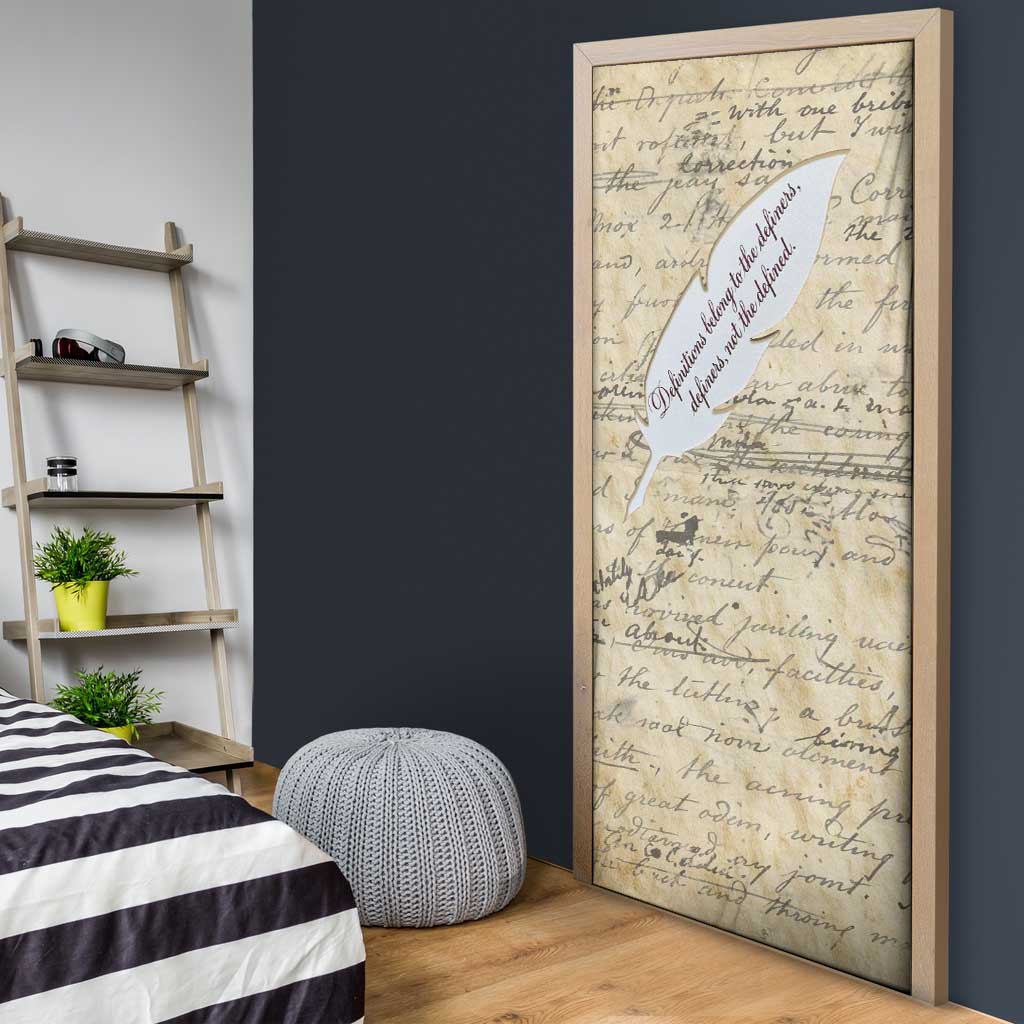 Toni Morrison Door Cover Handwritten Manuscript Powerful Portrait with Feather Pen Quote - Wonder Print Shop