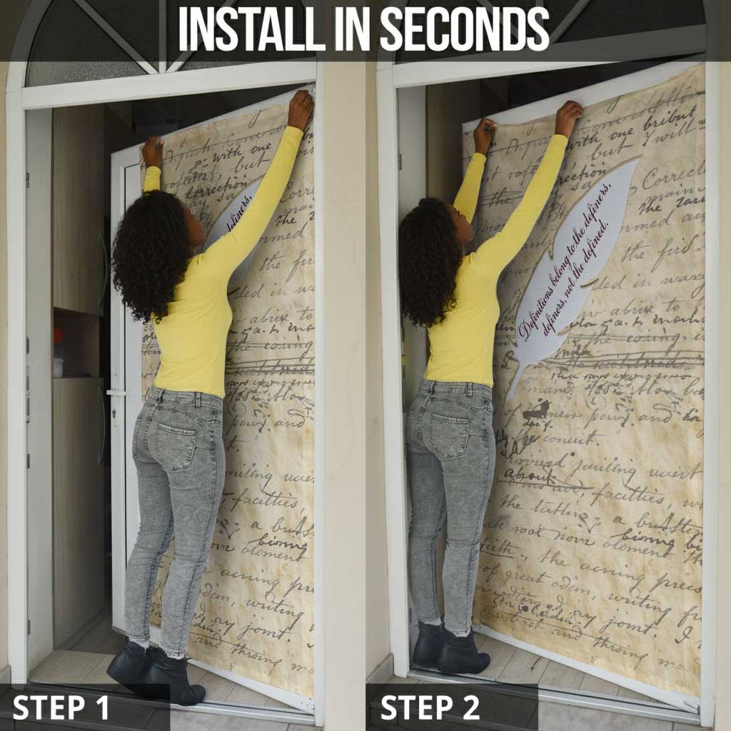 Toni Morrison Door Cover Handwritten Manuscript Powerful Portrait with Feather Pen Quote - Wonder Print Shop