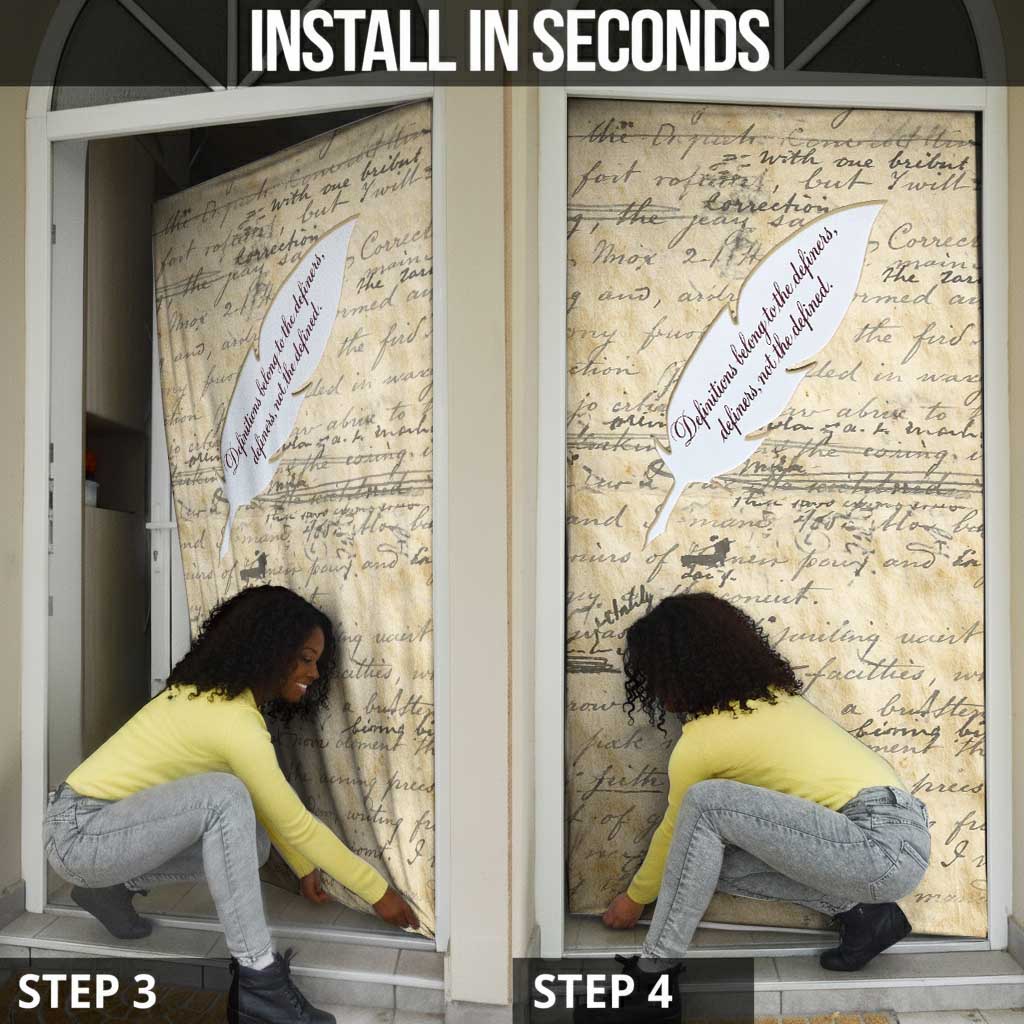 Toni Morrison Door Cover Handwritten Manuscript Powerful Portrait with Feather Pen Quote - Wonder Print Shop