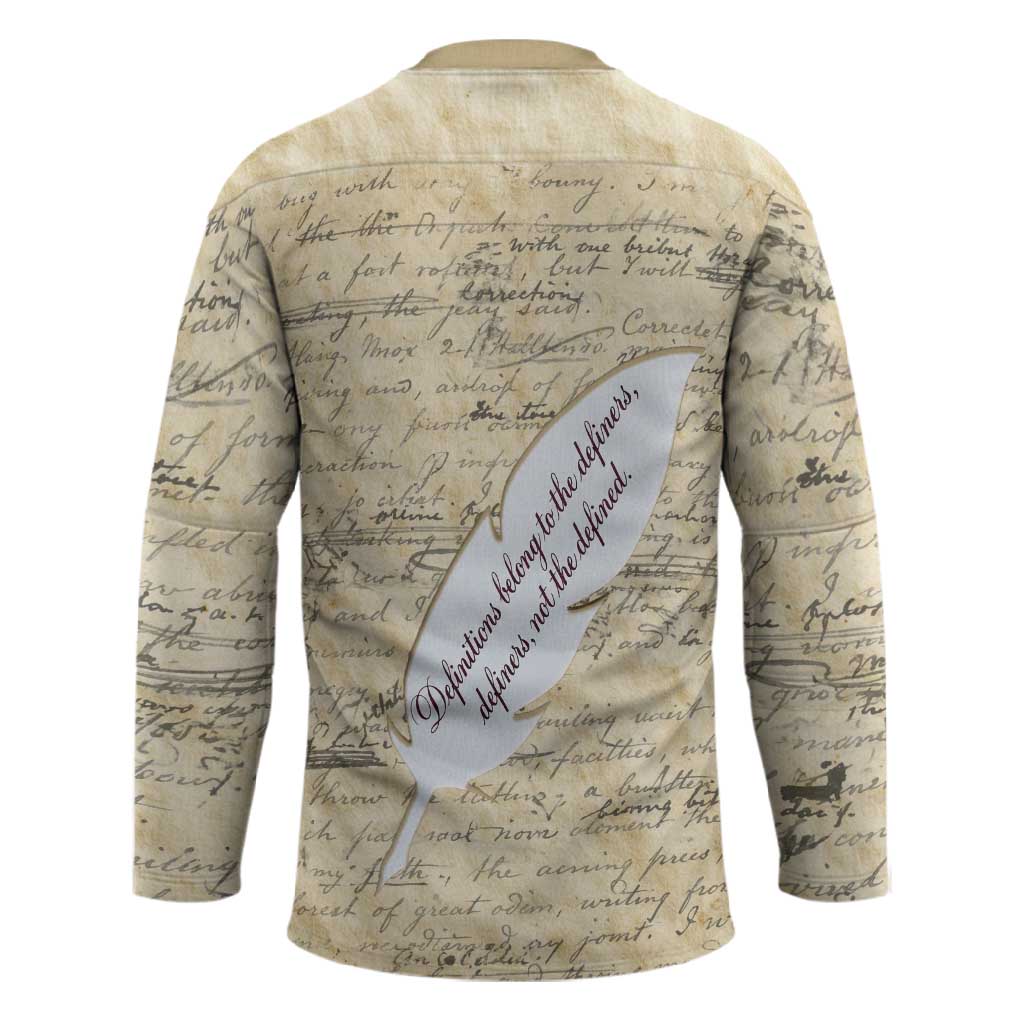Toni Morrison Hockey Jersey Handwritten Manuscript Powerful Portrait with Feather Pen Quote - Wonder Print Shop