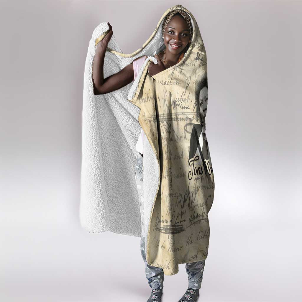Toni Morrison Hooded Blanket Handwritten Manuscript Powerful Portrait with Feather Pen Quote - Wonder Print Shop