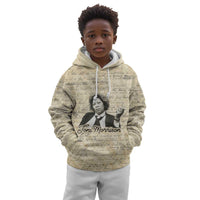 Toni Morrison Kid Hoodie Handwritten Manuscript Powerful Portrait with Feather Pen Quote - Wonder Print Shop
