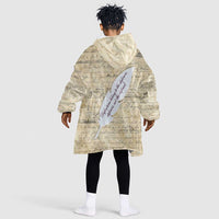 Toni Morrison Kid Wearable Blanket Hoodie Handwritten Manuscript Powerful Portrait with Feather Pen Quote - Wonder Print Shop