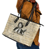 Toni Morrison Leather Tote Bag Handwritten Manuscript Powerful Portrait with Feather Pen Quote - Wonder Print Shop