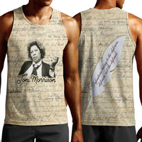 Toni Morrison Men Tank Top Handwritten Manuscript Powerful Portrait with Feather Pen Quote - Wonder Print Shop