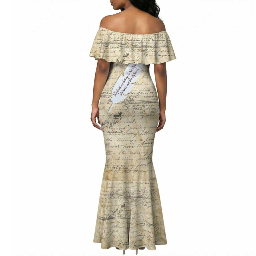 Toni Morrison Mermaid Dress Handwritten Manuscript Powerful Portrait with Feather Pen Quote - Wonder Print Shop