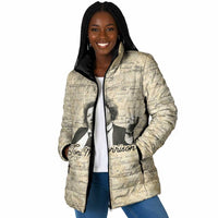 Toni Morrison Padded Jacket Handwritten Manuscript Powerful Portrait with Feather Pen Quote - Wonder Print Shop