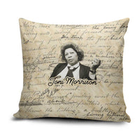 Toni Morrison Pillow Cover Handwritten Manuscript Powerful Portrait with Feather Pen Quote - Wonder Print Shop