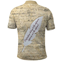Toni Morrison Polo Shirt Handwritten Manuscript Powerful Portrait with Feather Pen Quote - Wonder Print Shop