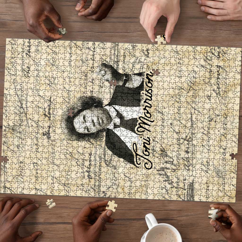 Toni Morrison Puzzle Handwritten Manuscript Powerful Portrait with Feather Pen Quote - Wonder Print Shop