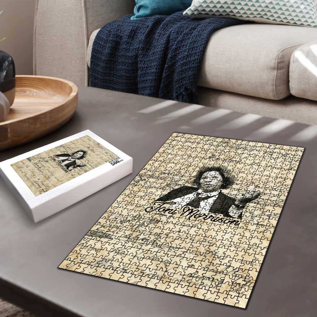Toni Morrison Puzzle Handwritten Manuscript Powerful Portrait with Feather Pen Quote - Wonder Print Shop