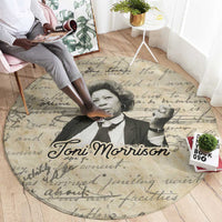 Toni Morrison Round Carpet Handwritten Manuscript Powerful Portrait with Feather Pen Quote - Wonder Print Shop