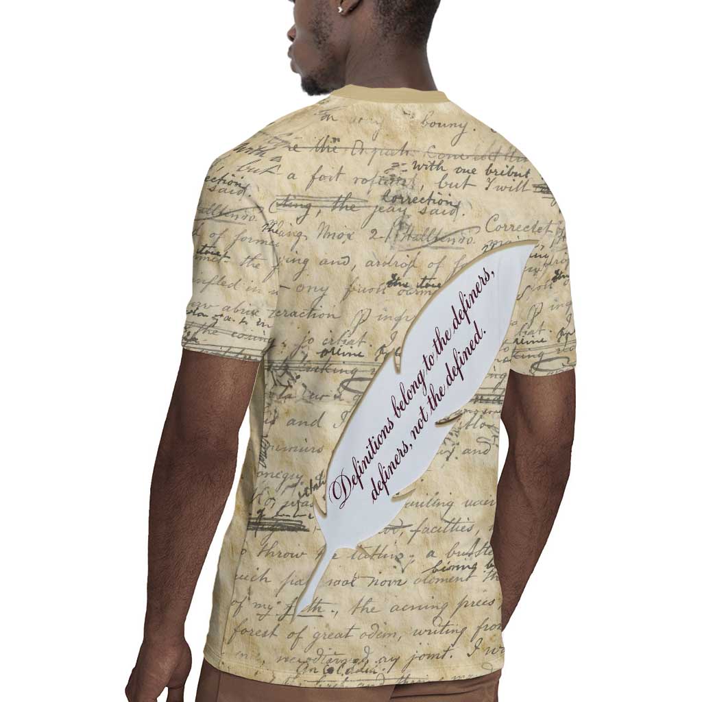 Toni Morrison Rugby Jersey Handwritten Manuscript Powerful Portrait with Feather Pen Quote - Wonder Print Shop