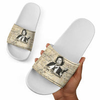 Toni Morrison Slide Sandals Handwritten Manuscript Powerful Portrait with Feather Pen Quote - Wonder Print Shop