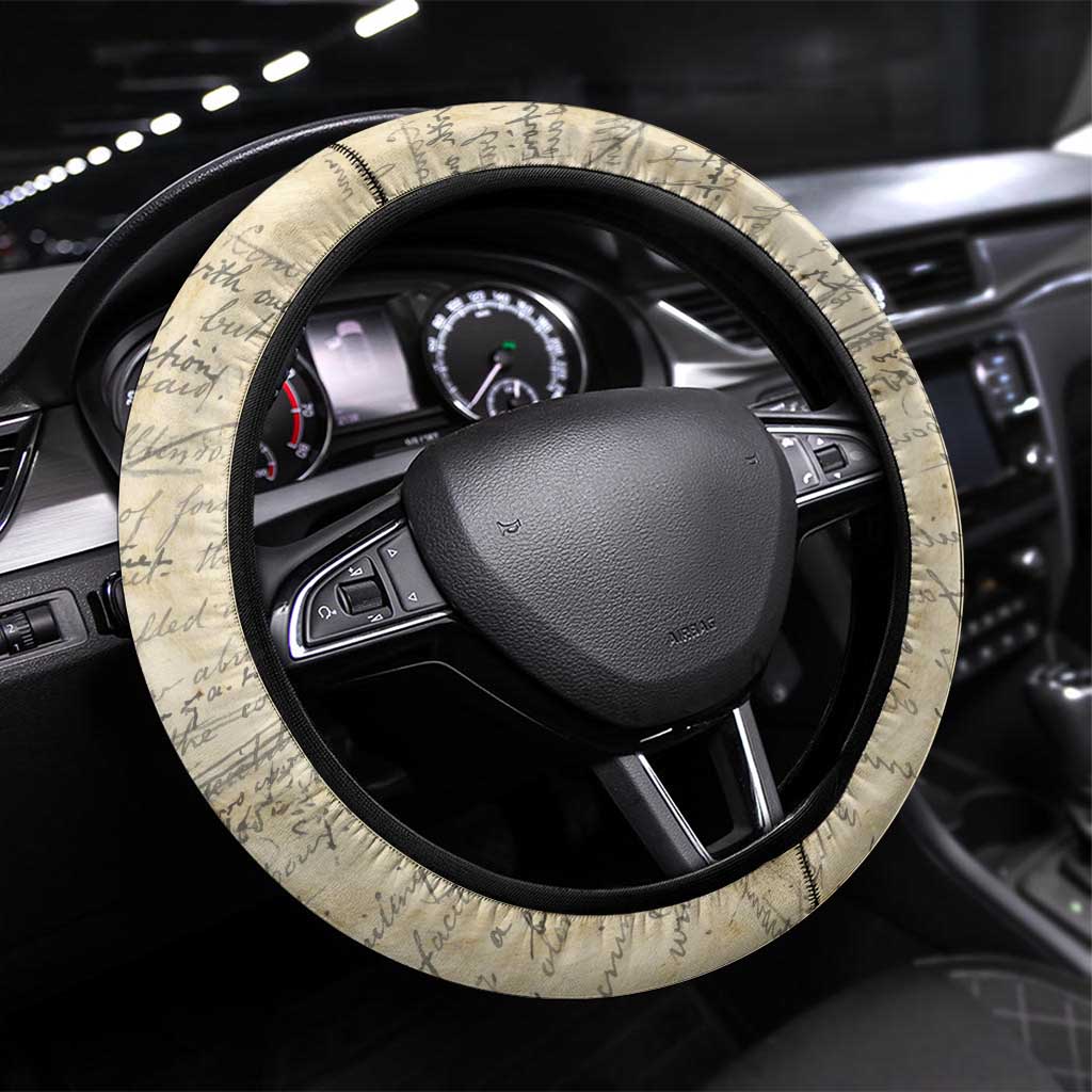 Toni Morrison Steering Wheel Cover Handwritten Manuscript Powerful Portrait with Feather Pen Quote - Wonder Print Shop
