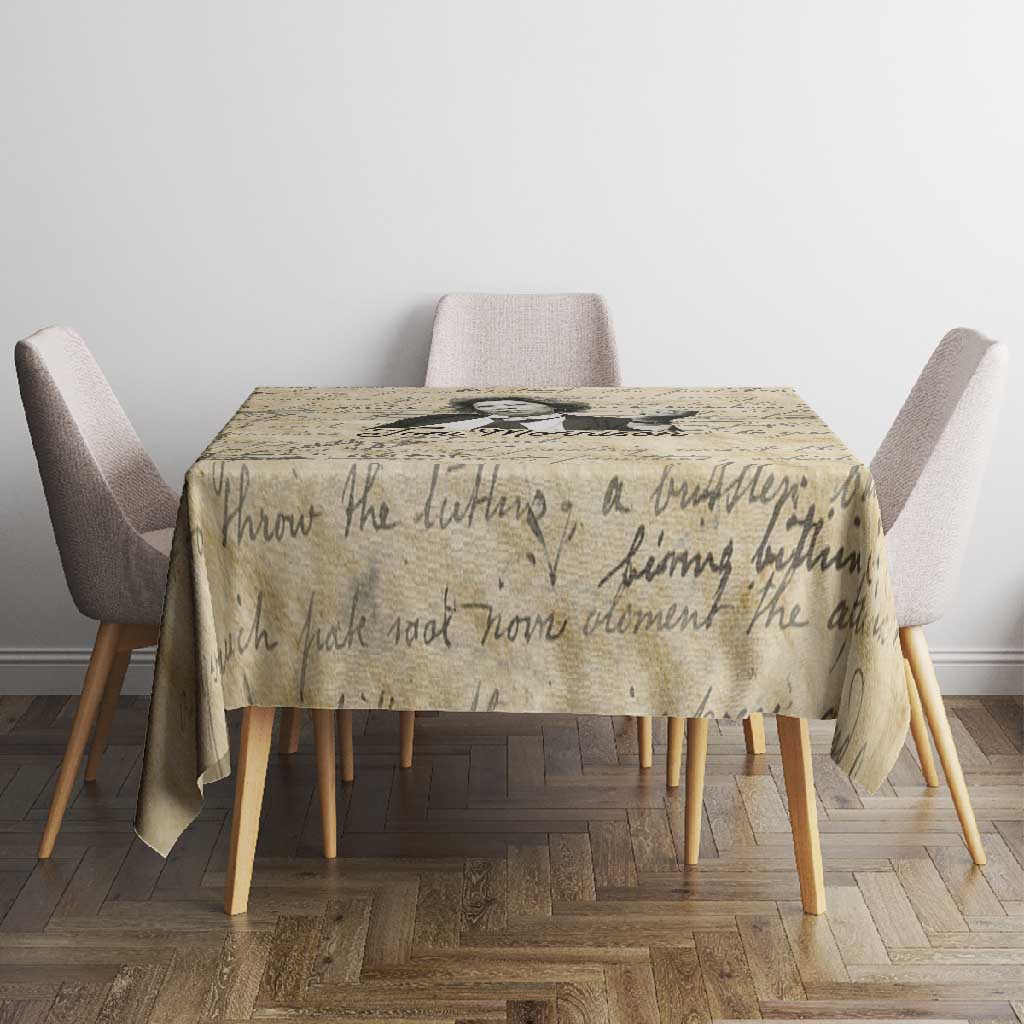 Toni Morrison Tablecloth Handwritten Manuscript Powerful Portrait with Feather Pen Quote - Wonder Print Shop