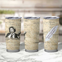 Toni Morrison Tumbler Cup Handwritten Manuscript Powerful Portrait with Feather Pen Quote - Wonder Print Shop