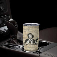 Toni Morrison Tumbler Cup Handwritten Manuscript Powerful Portrait with Feather Pen Quote - Wonder Print Shop