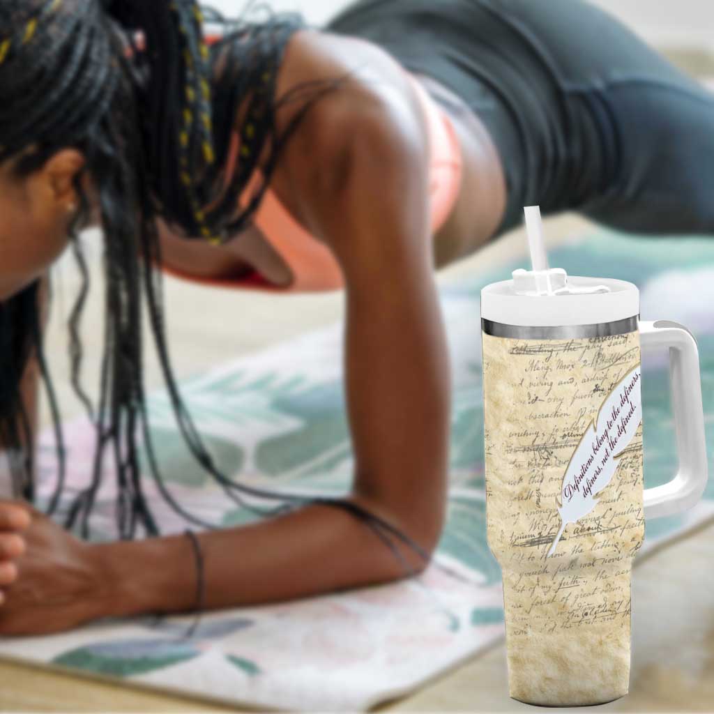 Toni Morrison Tumbler With Handle Handwritten Manuscript Powerful Portrait with Feather Pen Quote - Wonder Print Shop