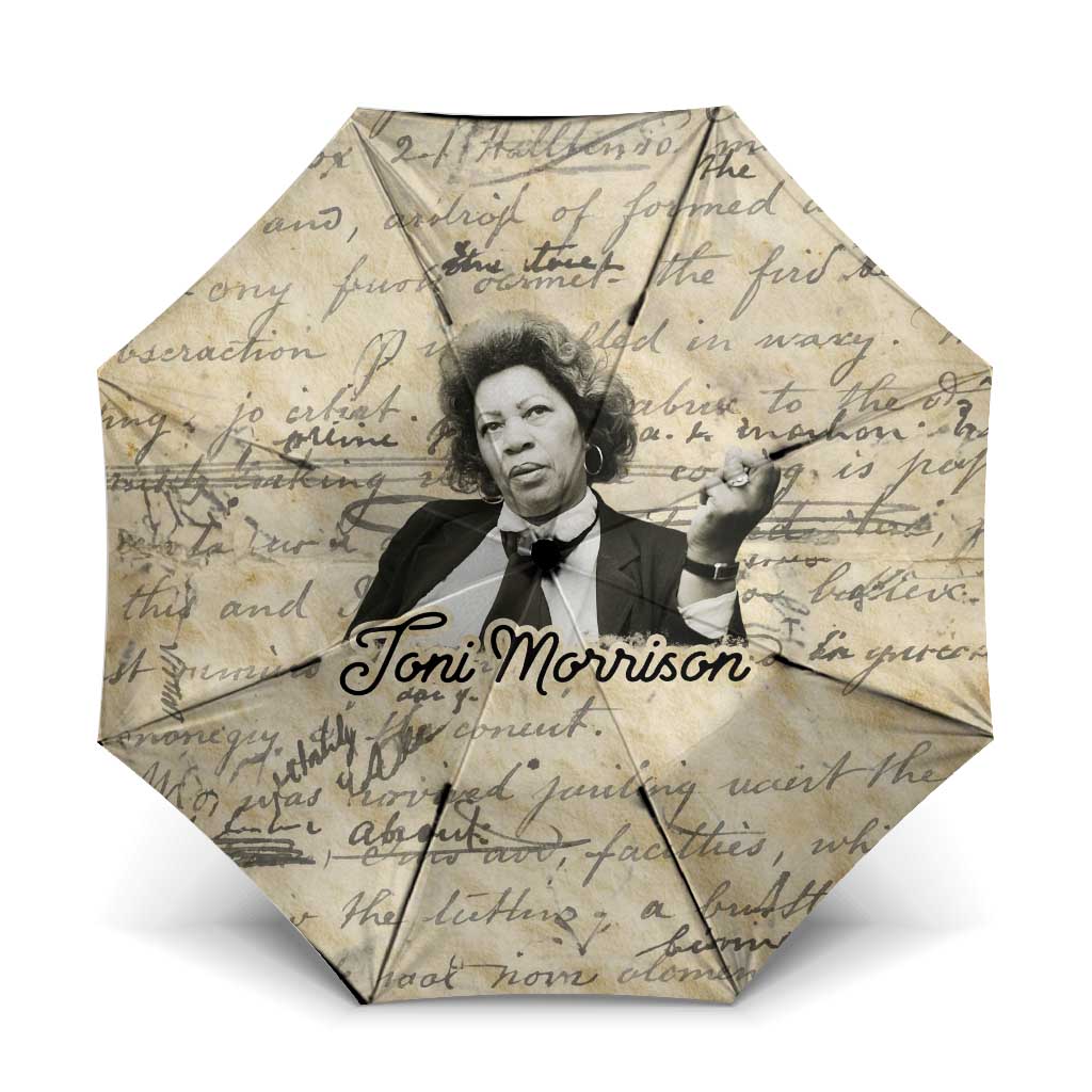 Toni Morrison Umbrella Handwritten Manuscript Powerful Portrait with Feather Pen Quote - Wonder Print Shop