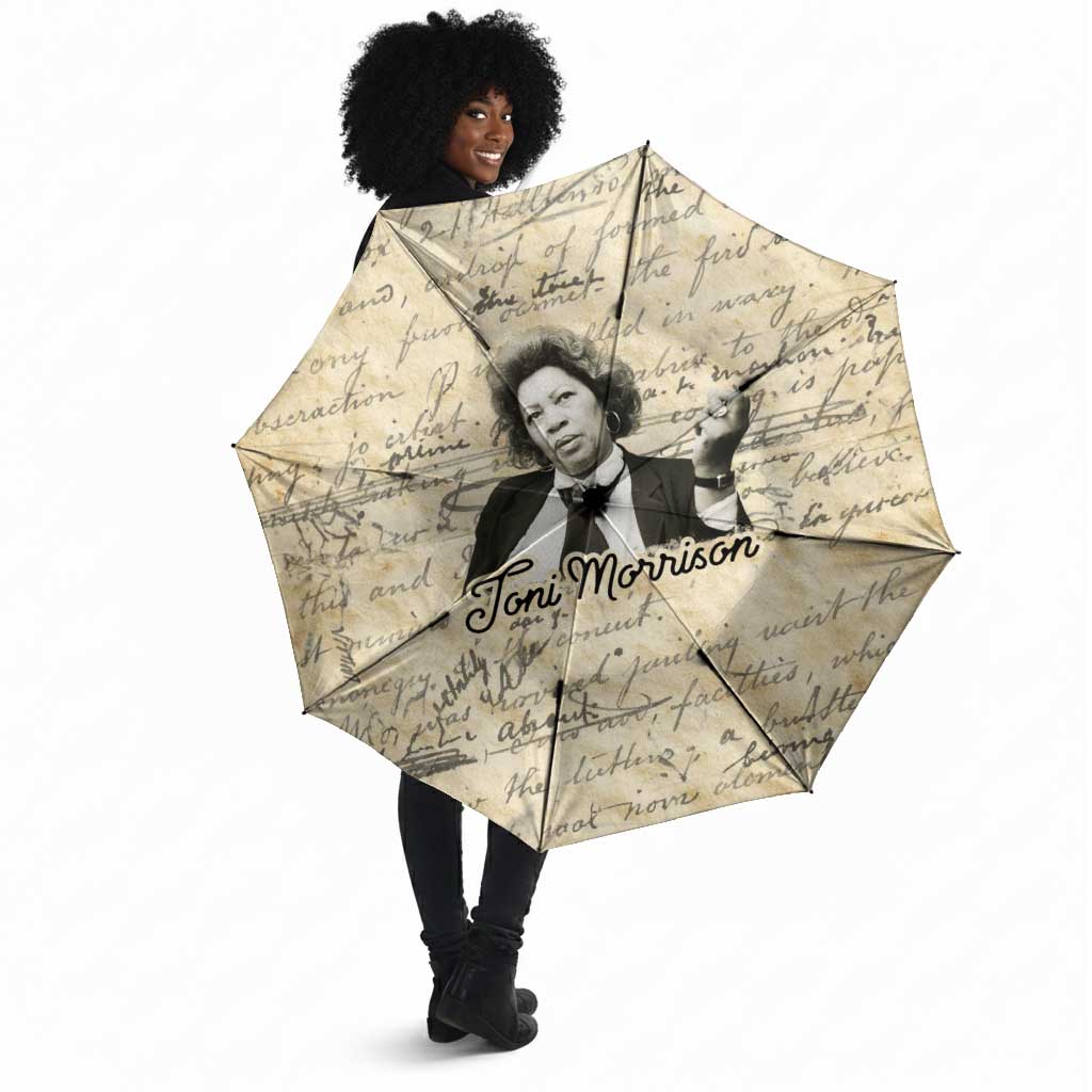 Toni Morrison Umbrella Handwritten Manuscript Powerful Portrait with Feather Pen Quote - Wonder Print Shop