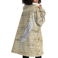 Toni Morrison Wearable Blanket Hoodie Handwritten Manuscript Powerful Portrait with Feather Pen Quote - Wonder Print Shop
