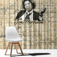 Toni Morrison Window Curtain Handwritten Manuscript Powerful Portrait with Feather Pen Quote - Wonder Print Shop
