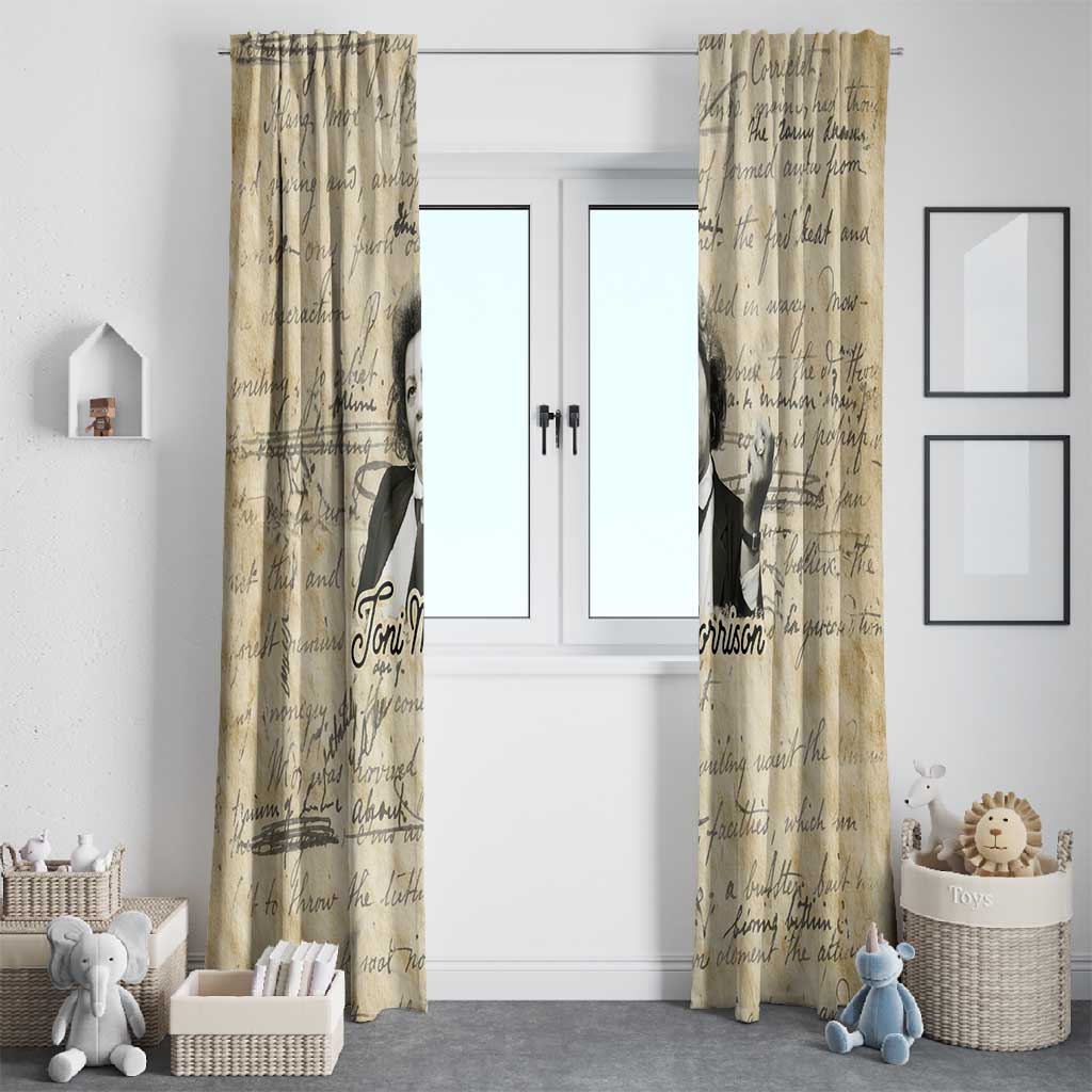 Toni Morrison Window Curtain Handwritten Manuscript Powerful Portrait with Feather Pen Quote - Wonder Print Shop