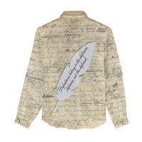 Toni Morrison Women Casual Shirt Handwritten Manuscript Powerful Portrait with Feather Pen Quote - Wonder Print Shop