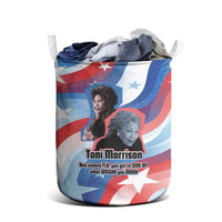Toni Morrison Laundry Basket Abstract Wings Design Empowering Quote Dual Portrait Celebration of Literary Freedom - Wonder Print Shop
