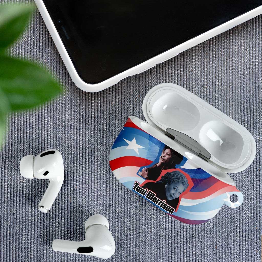 Toni Morrison AirPods Case Abstract Wings Design Empowering Quote Dual Portrait Celebration of Literary Freedom - Wonder Print Shop