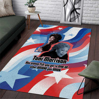 Toni Morrison Area Rug Abstract Wings Design Empowering Quote Dual Portrait Celebration of Literary Freedom - Wonder Print Shop