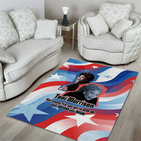 Toni Morrison Area Rug Abstract Wings Design Empowering Quote Dual Portrait Celebration of Literary Freedom - Wonder Print Shop