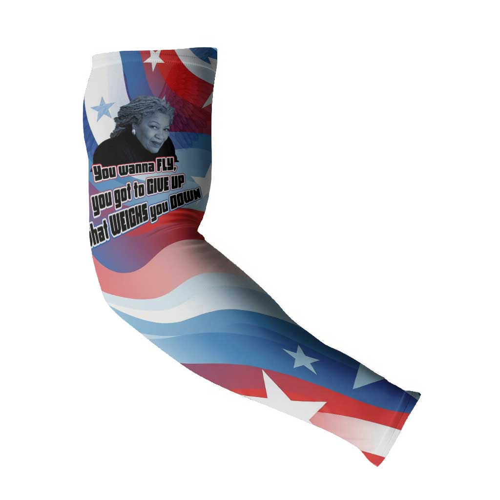 Toni Morrison Arm Sleeves Abstract Wings Design Empowering Quote Dual Portrait Celebration of Literary Freedom - Wonder Print Shop