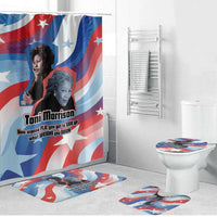 Toni Morrison Bathroom Set Abstract Wings Design Empowering Quote Dual Portrait Celebration of Literary Freedom - Wonder Print Shop