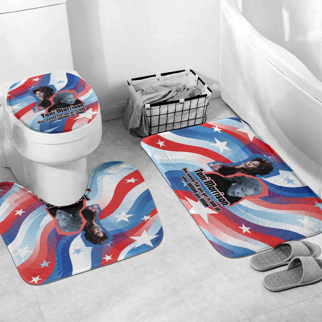 Toni Morrison Bathroom Set Abstract Wings Design Empowering Quote Dual Portrait Celebration of Literary Freedom - Wonder Print Shop