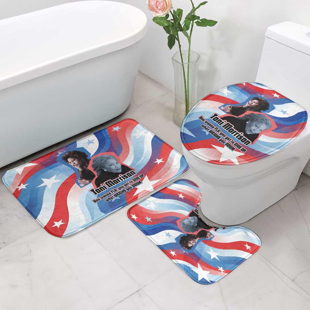 Toni Morrison Bathroom Set Abstract Wings Design Empowering Quote Dual Portrait Celebration of Literary Freedom - Wonder Print Shop